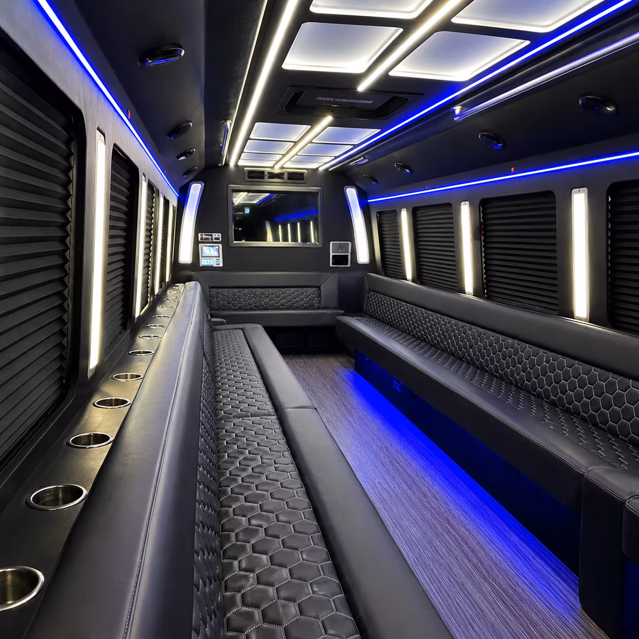 Rialto Bachelor & Bachelorette Transportation party bus exterior