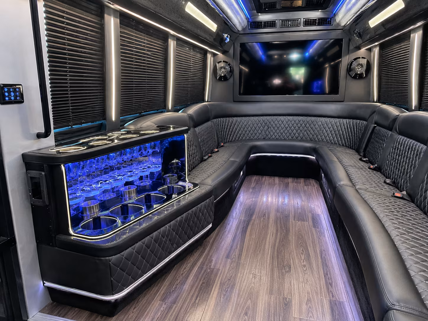 Rialto Bachelor & Bachelorette Transportation party bus exterior