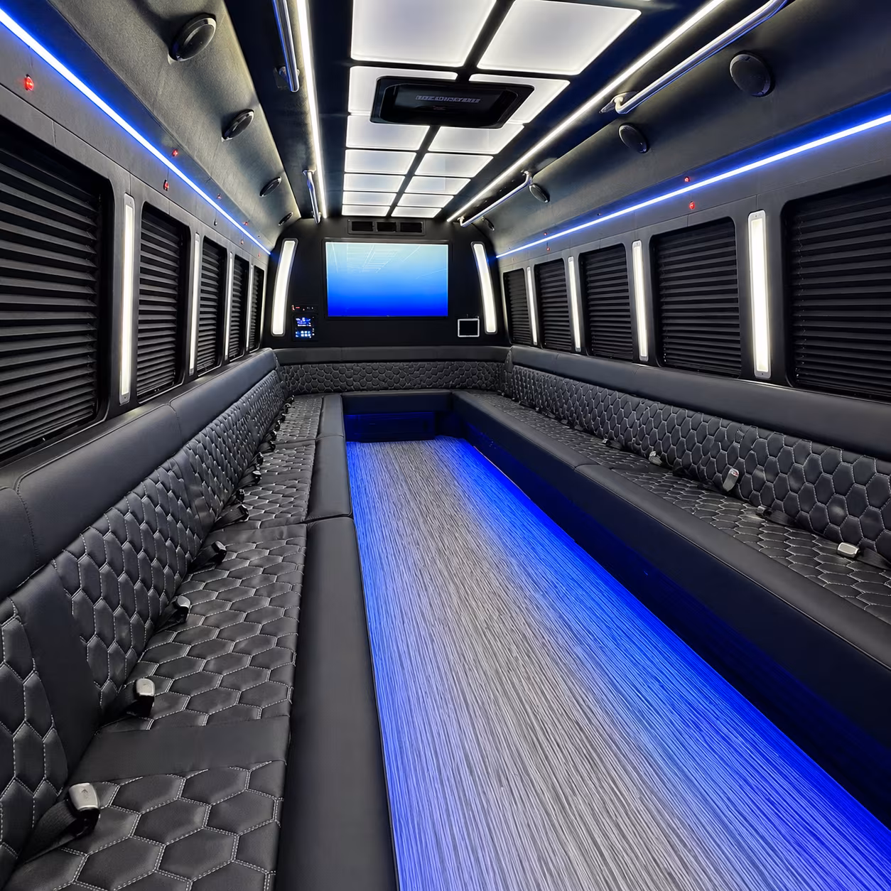 Rialto Concert & Music Festival Transportation party bus interior