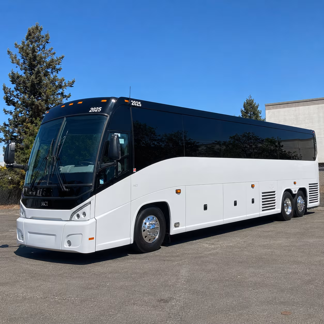 Rialto Corporate Transportation party bus exterior