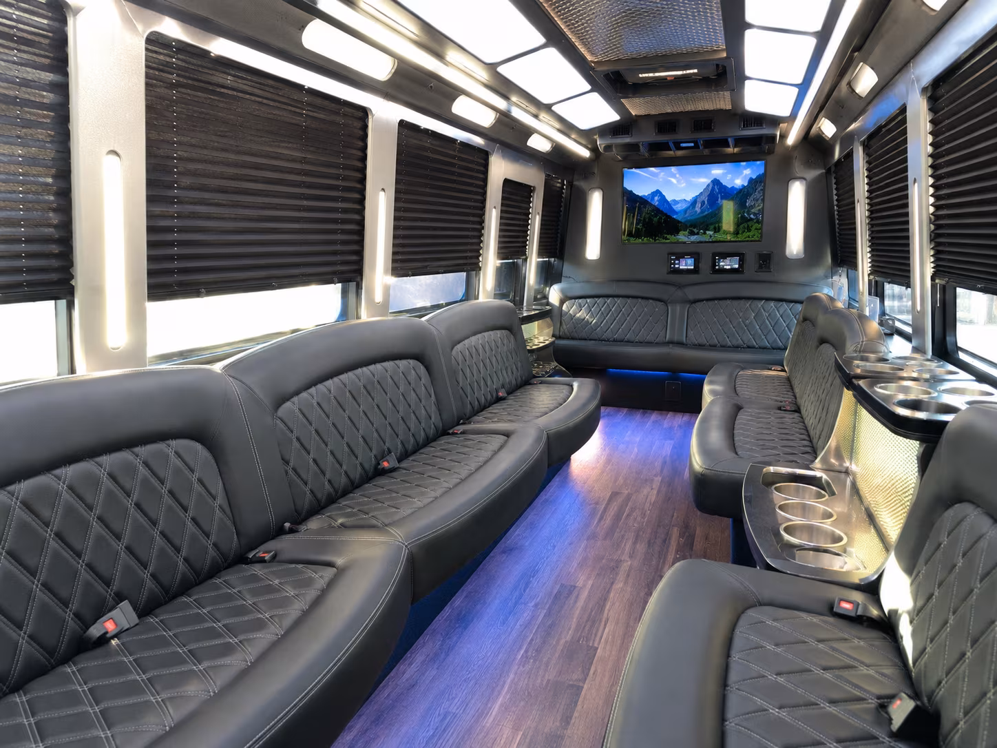 Rialto Private Event Transportation party bus exterior