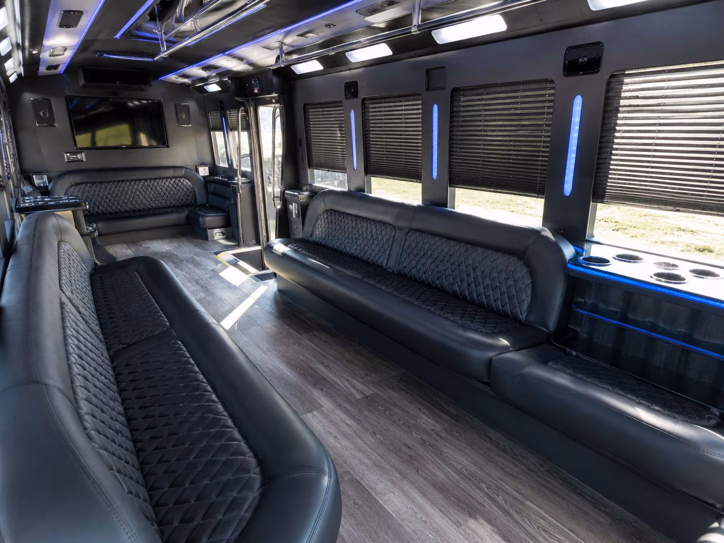 Rialto Private Event Transportation party bus interior