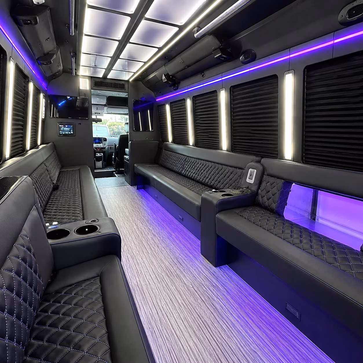 Rialto Prom & Homecoming Transportation party bus interior