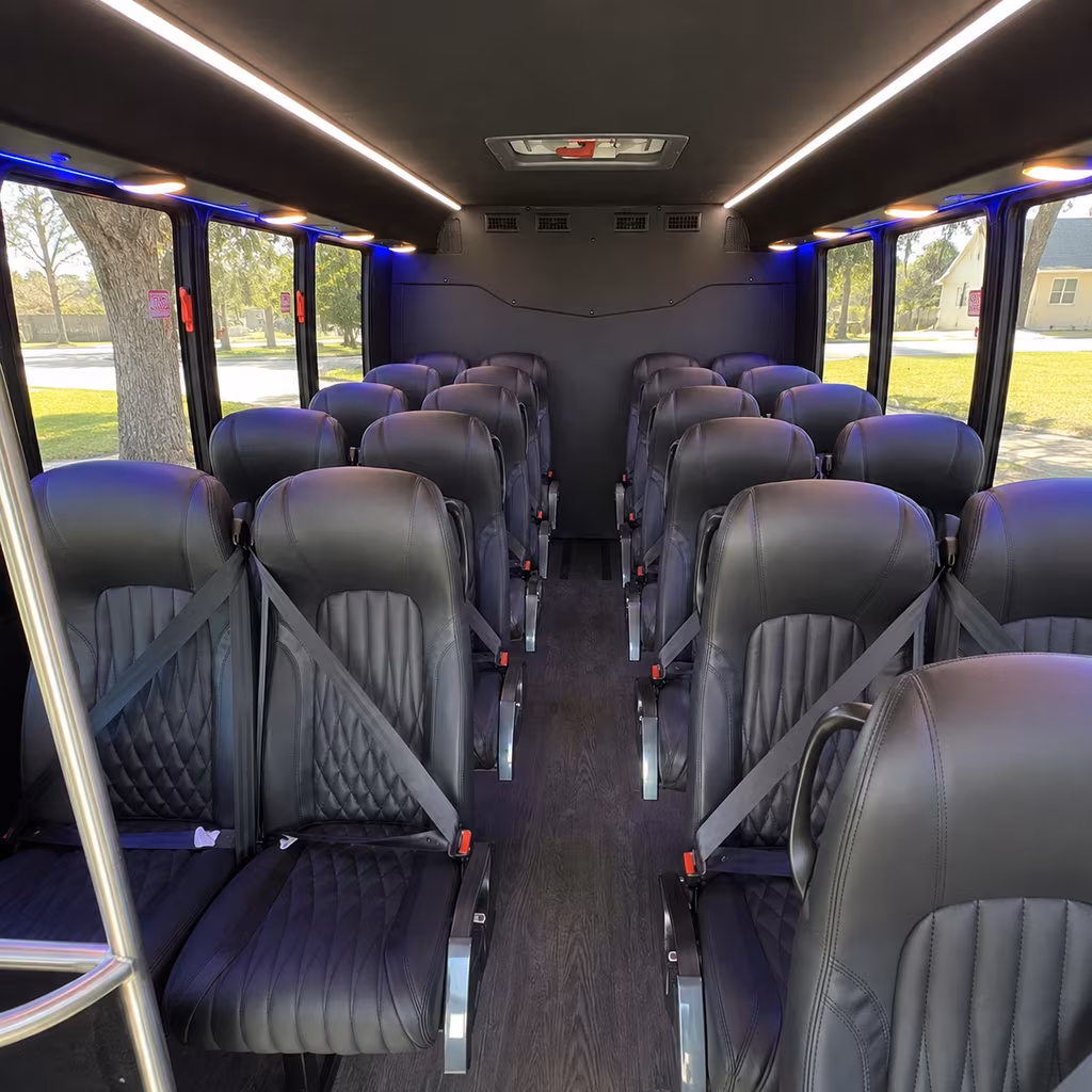 Rialto School Event Transportation party bus interior