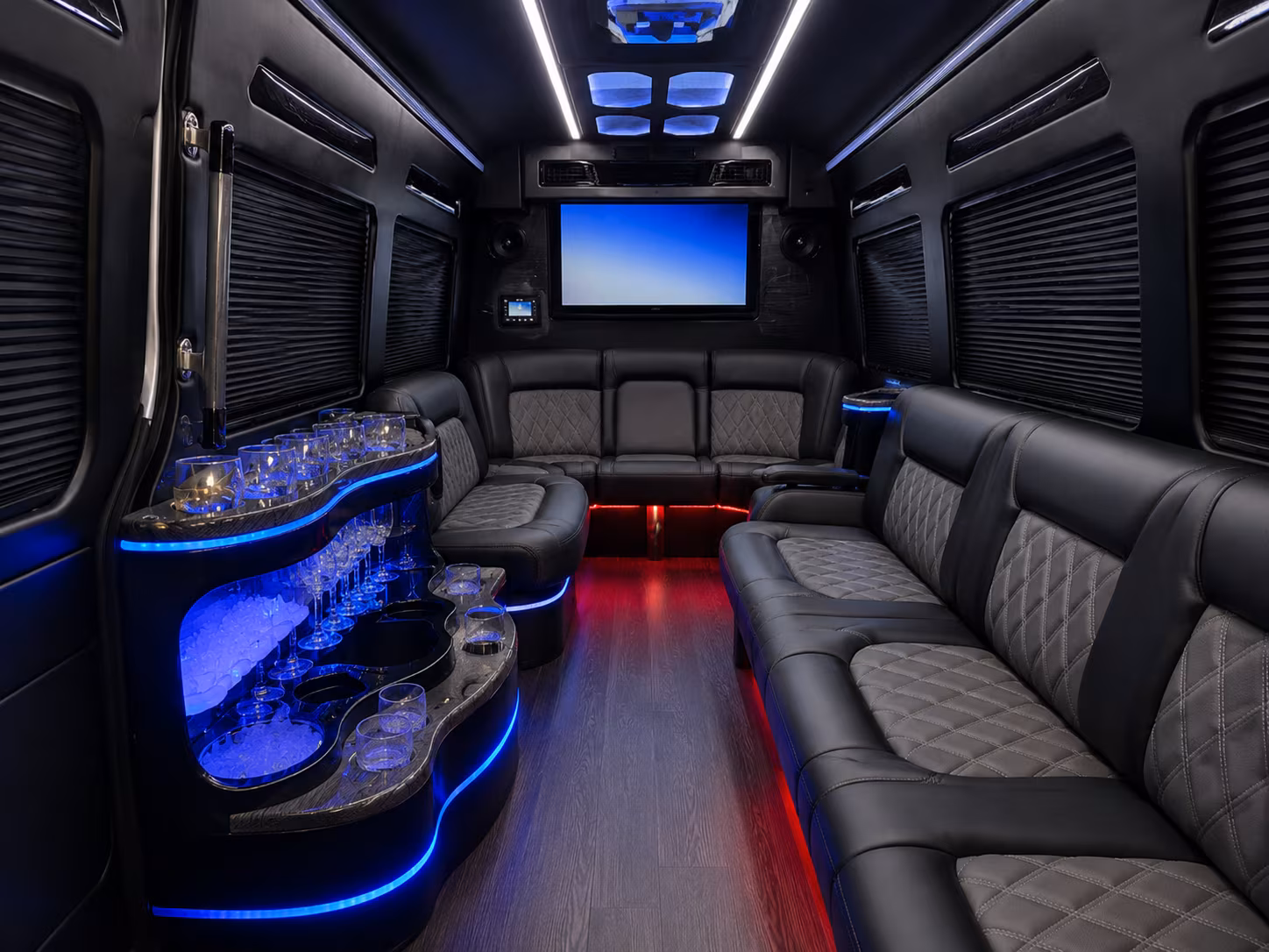 Rialto School Event Transportation party bus exterior