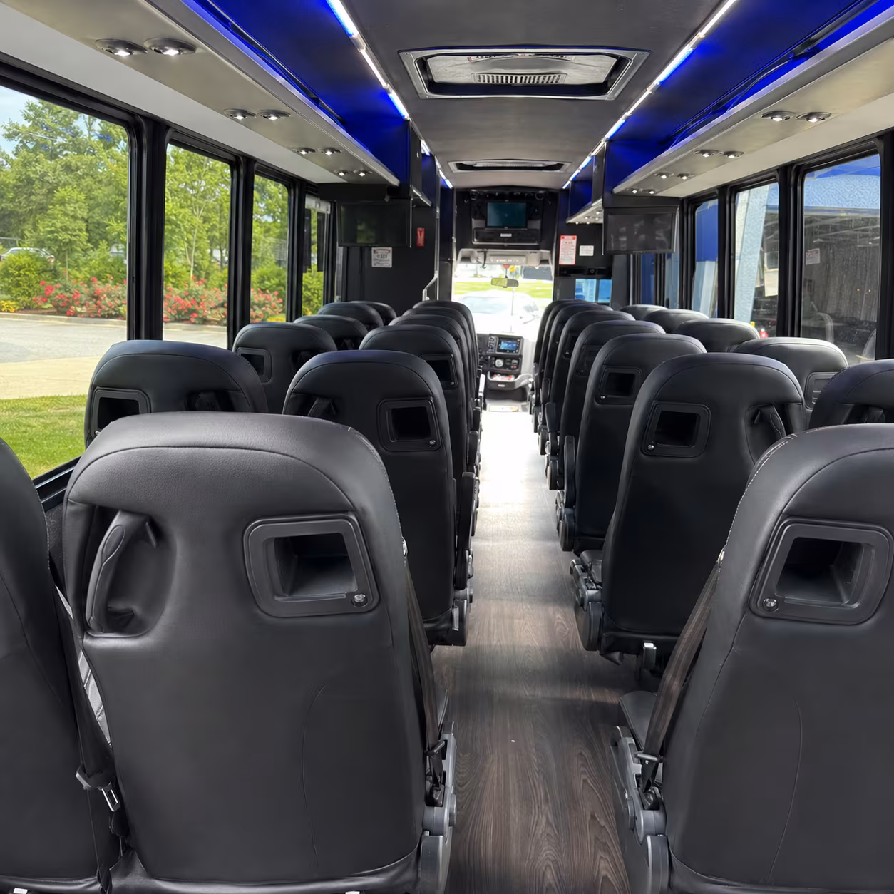Rialto School Event Transportation party bus interior