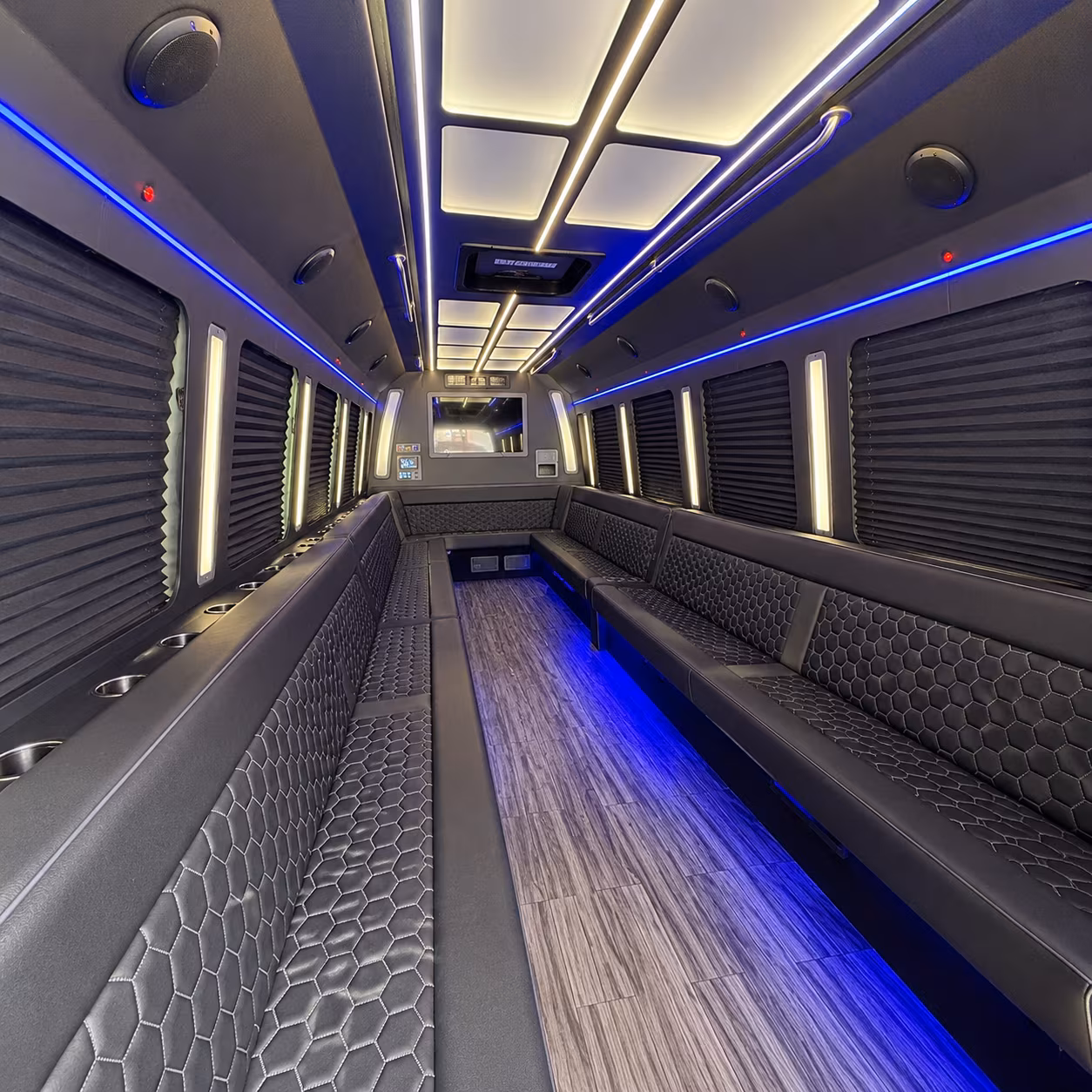 Rialto Sporting Event Transportation party bus exterior