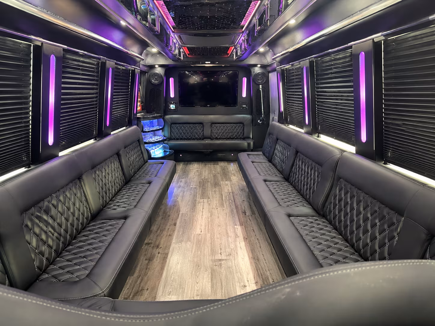 Rialto Sporting Event Transportation party bus exterior