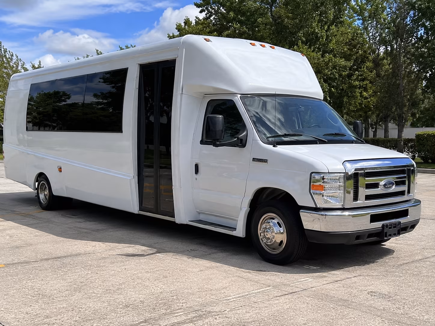 Rialto Wedding Transportation party bus exterior