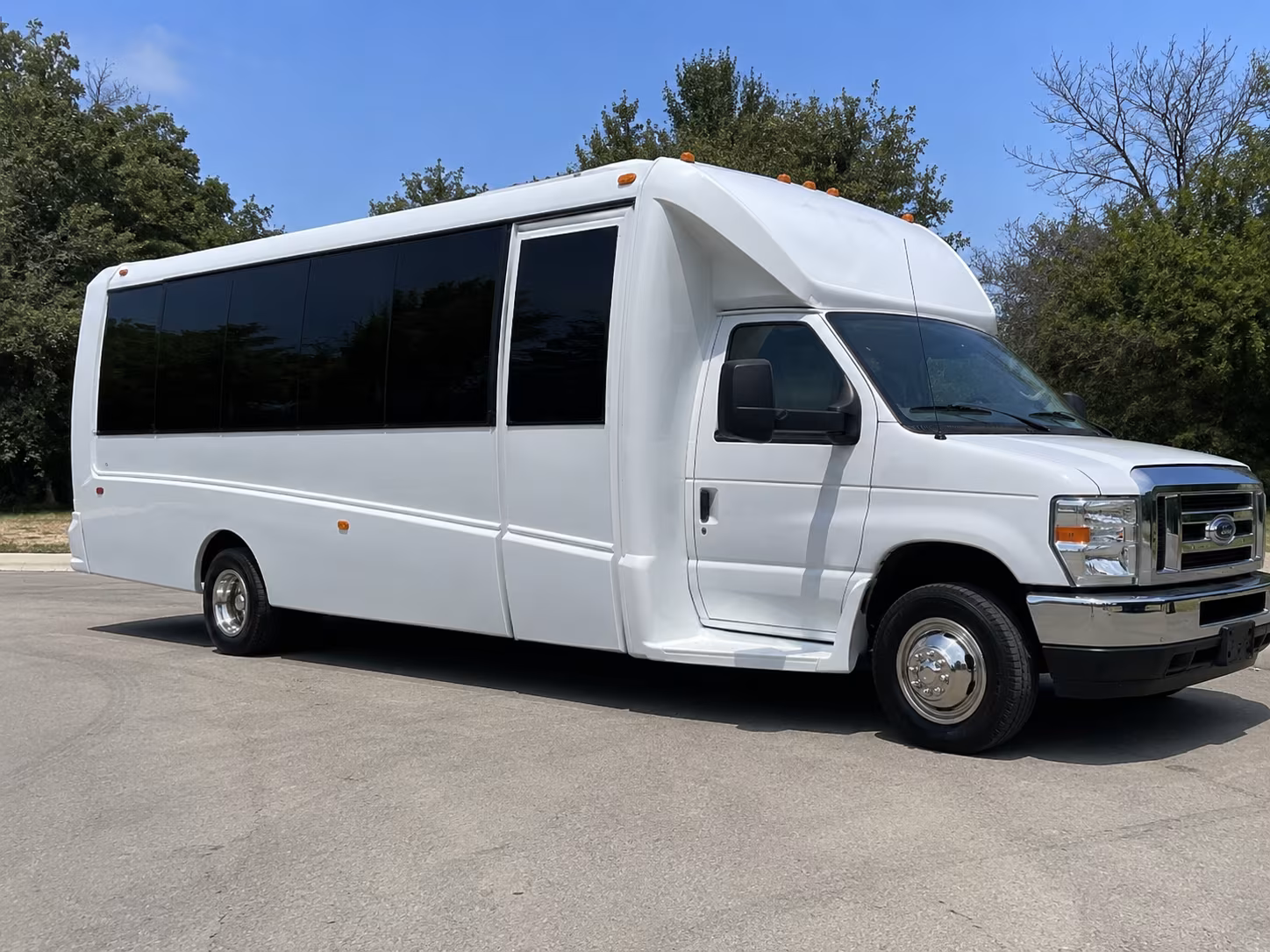 Rialto Wedding Transportation party bus exterior