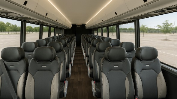 Interior of Charter Bus Company Rialto's 28 Passenger Minibus in Rialto