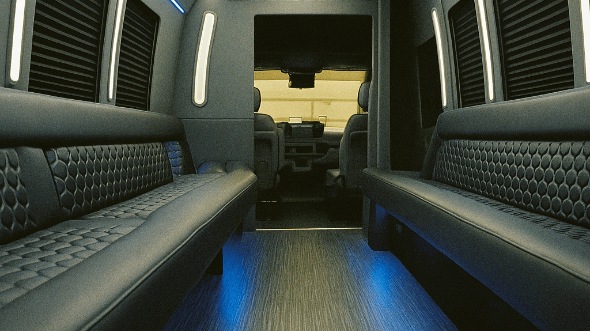 Interior of Charter Bus Company Chino's 30 Passenger Party Bus in Chino