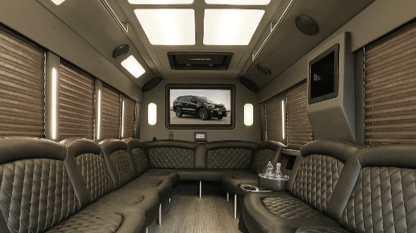 Interior of Charter Bus Company Colton 's 30 Passenger Party Bus in Colton 