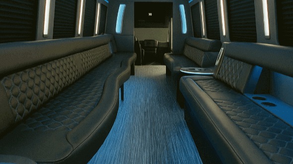 Interior of Charter Bus Company Redlands's 30 Passenger Party Bus in Redlands