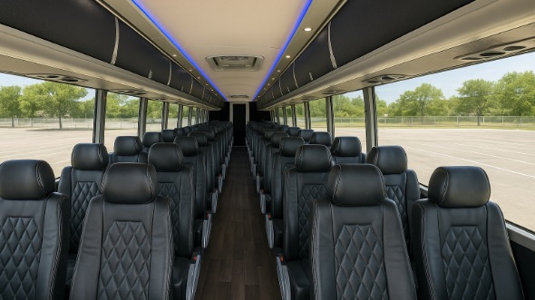 Interior of Charter Bus Company Rialto's 40 Passenger Charter Bus in Rialto
