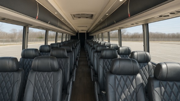 Interior of Charter Bus Company Rialto's 44 Passenger Charter Bus in Rialto