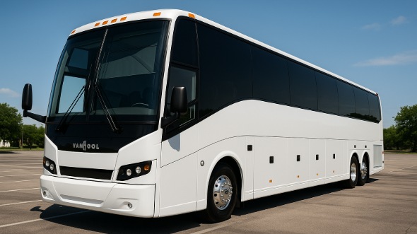 Exterior of Charter Bus Company Rialto's 45 Passenger Charter Bus in Rialto
