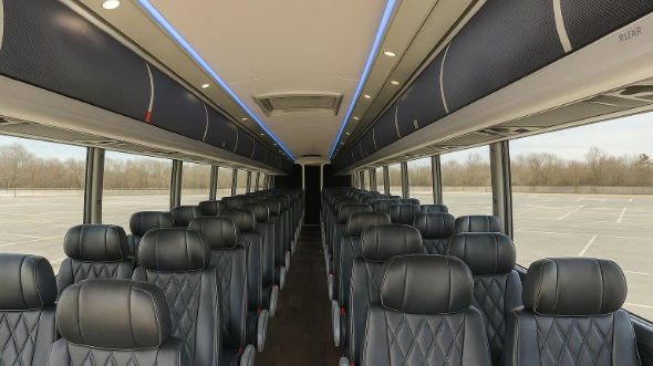 Interior of Charter Bus Company Rialto's 54 Passenger Charter Bus in Rialto