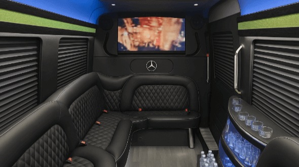 rialto 14 passenger sprinter limousine interior