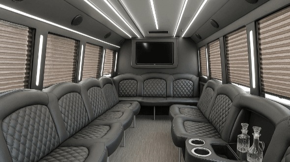 rialto 20 passenger party bus inside